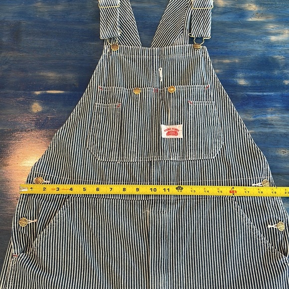 Vintage Round House Striped Denim Overalls 34x30 💙💙💙💙💙 - Picture 11 of 12
